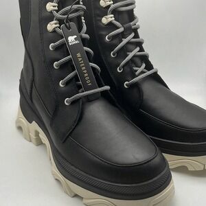 Sorel Brex Lace-Up Waterproof Bootie Heel Cozy Lace BLK Boots Women Size 9 NWB